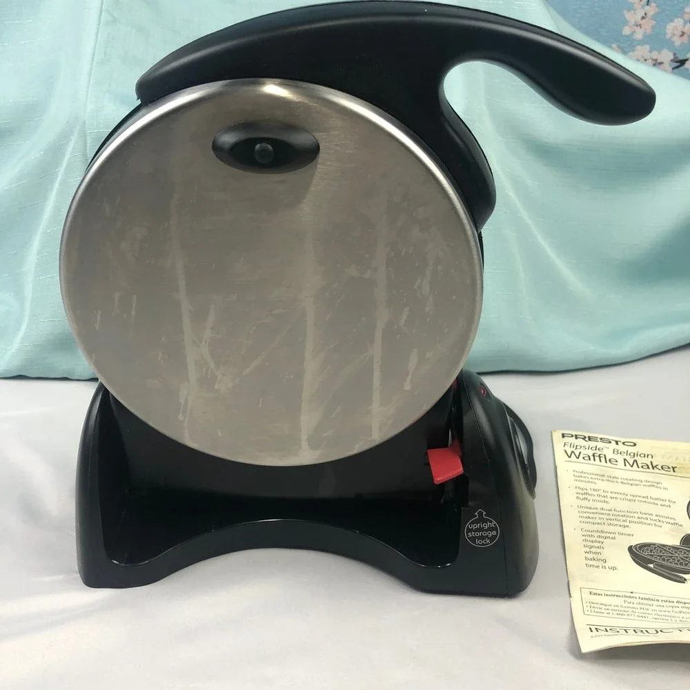 Presto FlipSide Belgian Waffle Maker 0351003 Rotating Nonstick WORKS!